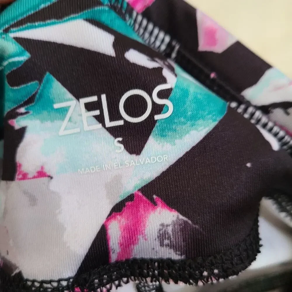 Zelos Floral Multi Colored Workout Ankle Leggings Women's Small
